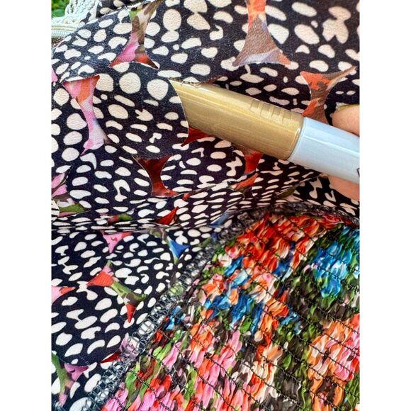 Anthropologie Beguile Byron Lars Lace Study SS Multicolor Print Midi Dress SZ 6 - Picture 8 of 16